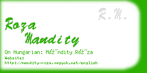 roza mandity business card